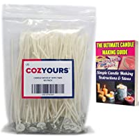 CozYours MECHAS 150 mm PARA ELABORACION DE VELAS- CON CENTRO DE ALGODÓN 100% NATURAL CON BASE INCLUIDA (100 piezas…